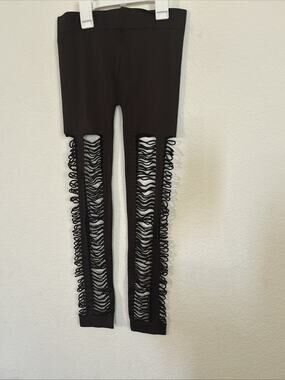 NWT Soho Lady Brown Capri Legging Womens One Size Cut Out Stretch Waist 11.5
